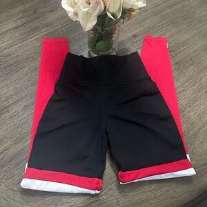 Red blk and white thigh high Bombshell leggings